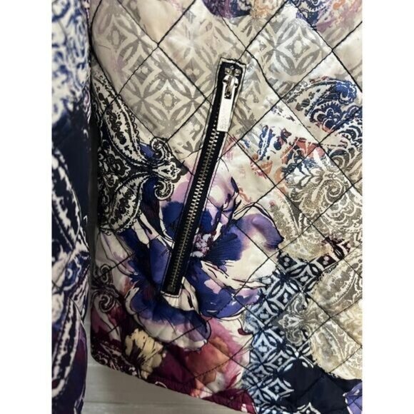 Reversible  Mixed Floral-Solid Puffer Jacket Large NEW - Picture 7 of 7